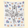 Forever Connected, Hand in Hand - Family Personalized Custom 3D Inflated Effect Printed Blanket - Mother's Day, Gift For Mom, Grandma