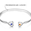 Shining Love, Timeless Grace - Family Personalized Custom Engraved Infinity Heart Bangle With Birthstones - Mother's Day, Gift For Mom, Daughter