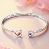 Shining Love, Timeless Grace - Family Personalized Custom Engraved Infinity Heart Bangle With Birthstones - Mother's Day, Gift For Mom, Daughter