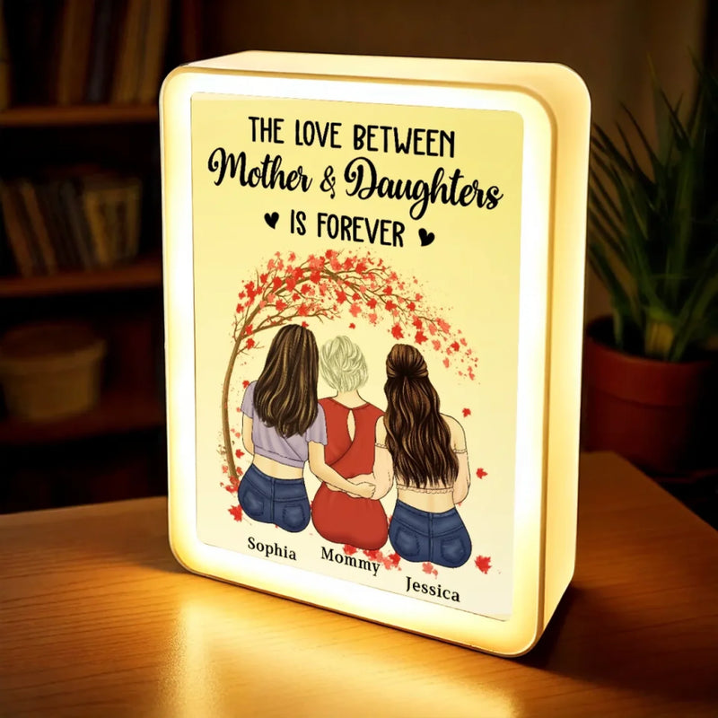 A Bond That Time Can’t Break - Family Personalized Custom LED Mirror Frame Lamp - Mother's Day, Gift For Mom, Daughter