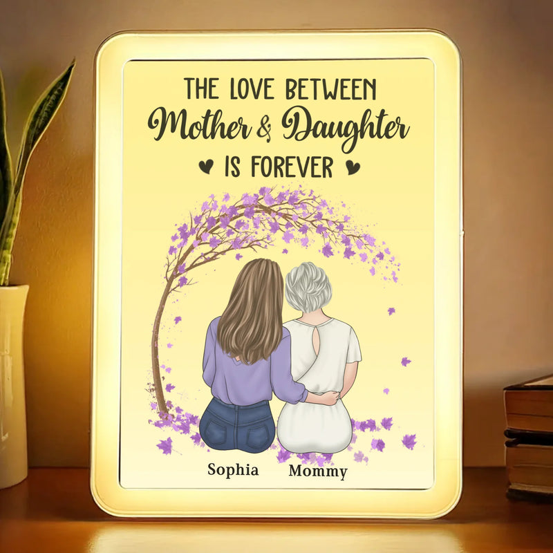 A Bond That Time Can’t Break - Family Personalized Custom LED Mirror Frame Lamp - Mother's Day, Gift For Mom, Daughter