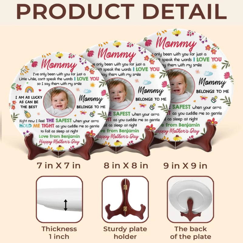 Custom Photo A Baby Fills The World With Love - Family Personalized Custom Ceramic Plate - Mother's Day, Baby Shower Gift, Gift For First Mom