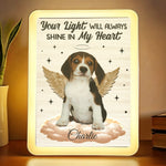 Custom Pet Photo Angel Dog Memorial Decor - Personalized Mirror LED Light