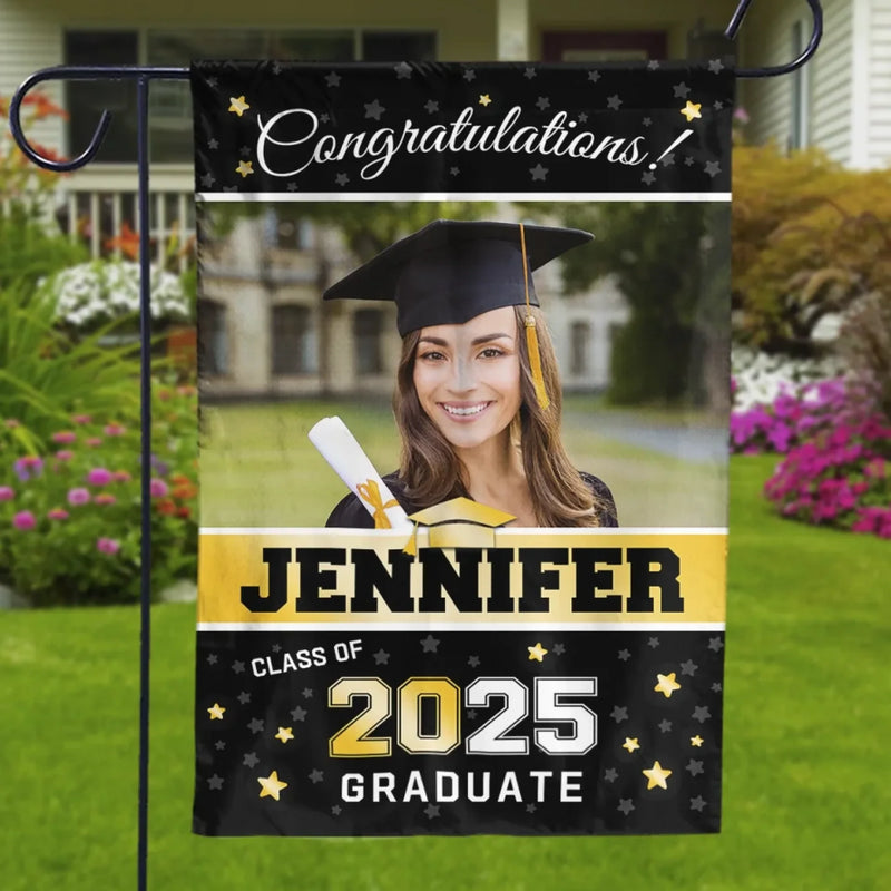 Custom Photo A New Chapter Begins - Family Personalized Custom Flag - Graduation Gift For Family Members, Siblings, Brothers, Sisters