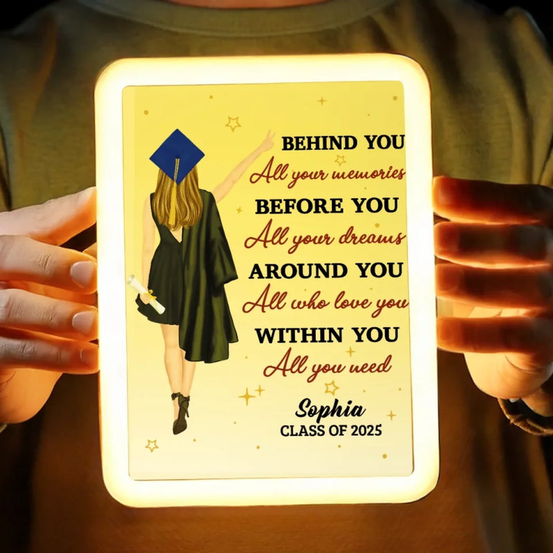 A New Chapter Begins - Family Personalized Custom LED Mirror Frame Lamp - Graduation Gift For Family Members, Siblings, Brothers, Sisters
