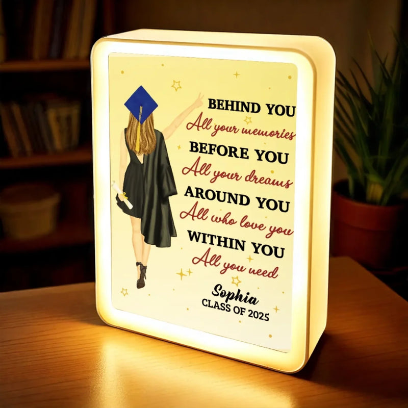 A New Chapter Begins - Family Personalized Custom LED Mirror Frame Lamp - Graduation Gift For Family Members, Siblings, Brothers, Sisters