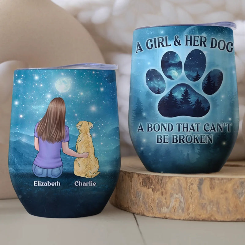 A Dog’s Love Is A Lifetime Gift - Dog Personalized Custom Wine Tumbler - Gift For Pet Owners, Pet Lovers