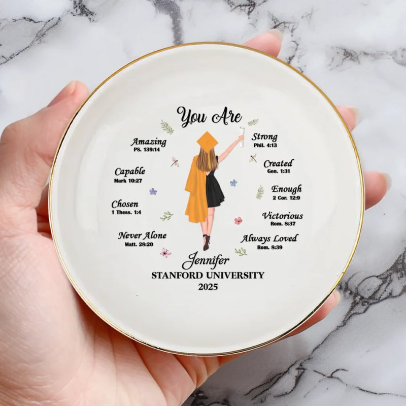 The Future Is Bright, Keep Rising - Family Personalized Custom Jewelry Dish - Graduation Gift For Family Members, Siblings, Brothers, Sisters