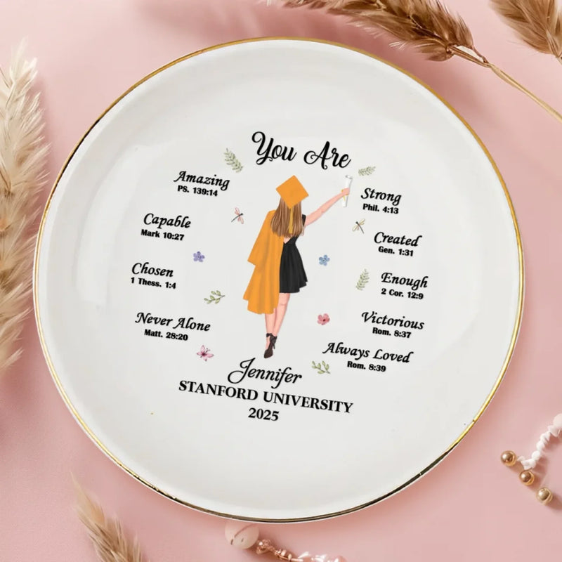 The Future Is Bright, Keep Rising - Family Personalized Custom Jewelry Dish - Graduation Gift For Family Members, Siblings, Brothers, Sisters