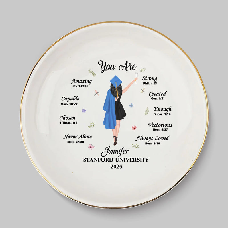 The Future Is Bright, Keep Rising - Family Personalized Custom Jewelry Dish - Graduation Gift For Family Members, Siblings, Brothers, Sisters