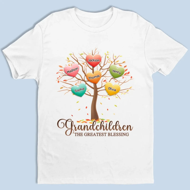 Custom Name Grandchildren Family Tree Gifts for Grandparents - Personalized Apparel