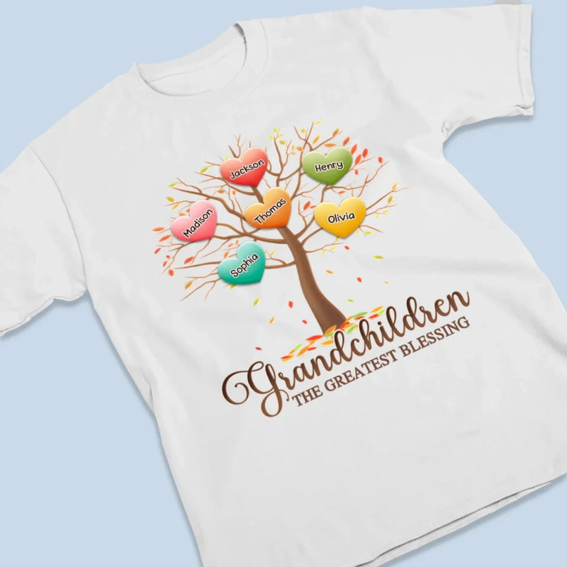 A Grandparent’s Love Grows Forever - Family Personalized Custom Unisex T-shirt, Premium T-shirt, Hoodie - Gift For Grandma, Grandpa, Grandkid