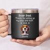 Feed Me, Walk Me, Love Me - Dog & Cat Personalized Custom 14oz Stainless Steel Tumbler With Handle - Gift For Pet Owners, Pet Lovers