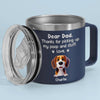 Feed Me, Walk Me, Love Me - Dog & Cat Personalized Custom 14oz Stainless Steel Tumbler With Handle - Gift For Pet Owners, Pet Lovers