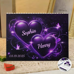 Custom Name Purple Heart Couple Gifts - Personalized Building Brick Blocks