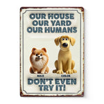 Custom Pet Name Dog House Rules Gifts for Dog Lovers - Personalized Metal Sign