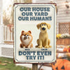 Furry Guardians On Duty - Dog Personalized Custom Home Decor Metal Sign - House Warming Gift For Pet Owners, Pet Lovers