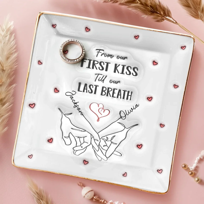 Love That Lasts A Lifetime - Couple Personalized Custom 3D Inflated Effect Printed Full-Print Jewelry Dish - Gift For Husband Wife, Anniversary