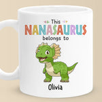 Custom Name Dinosaur Gifts for Nana - Personalized Mug