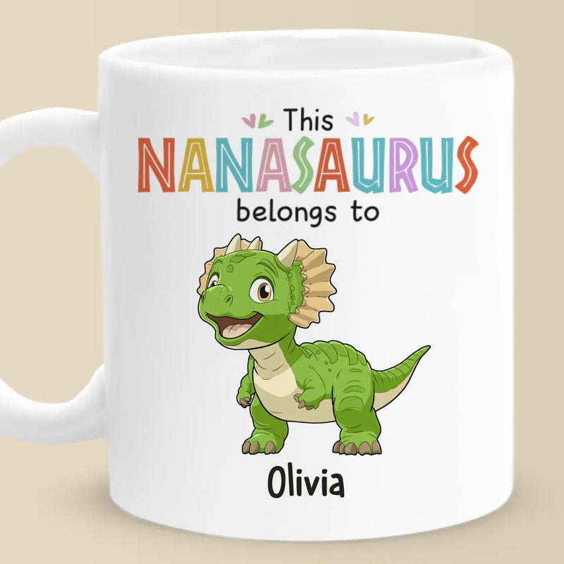 Custom Name Dinosaur Gifts for Nana - Personalized Mug