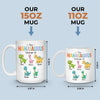 This Nanasaurus Roars With Love - Family Personalized Custom Mug - Mother's Day, Gift For Mom, Grandma