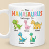 This Nanasaurus Roars With Love - Family Personalized Custom Mug - Mother's Day, Gift For Mom, Grandma