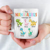 This Nanasaurus Roars With Love - Family Personalized Custom Mug - Mother's Day, Gift For Mom, Grandma