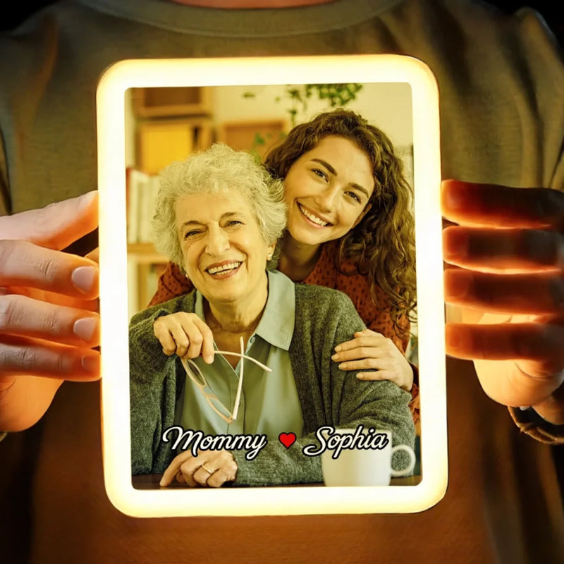 Custom Photo Mom, My Guiding Light - Family Personalized Custom LED Mirror Frame Lamp - Mother's Day, Gift For Mom, Daughter