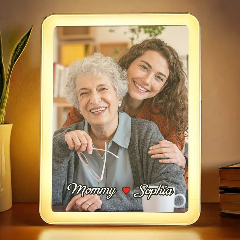 Custom Photo Mom, My Guiding Light - Family Personalized Custom LED Mirror Frame Lamp - Mother's Day, Gift For Mom, Daughter