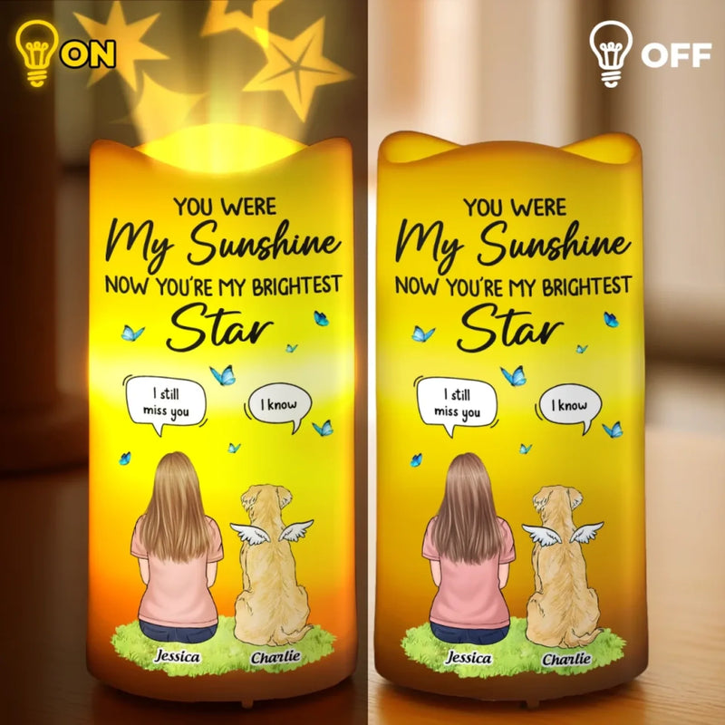 Your Light Will Always Shine In My Heart - Memorial Personalized Custom LED Projection Flameless Candle - Sympathy Gift For Pet Owners, Pet Lovers