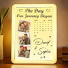 Custom Photo A Date To Remember, A Love To Cherish - Couple Personalized Custom LED Mirror Frame Lamp - Gift For Husband Wife, Anniversary