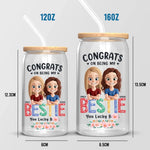 Custom Name Bestie Gifts for Women - Personalized Glass Cup