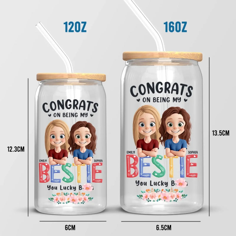Custom Name Bestie Gifts for Women - Personalized Glass Cup