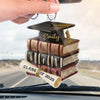 Wisdom Grows Page By Page - Family Personalized Custom Car Ornament - Acrylic Custom Shaped - Graduation Gift For Family Members, Siblings, Brothers, Sisters