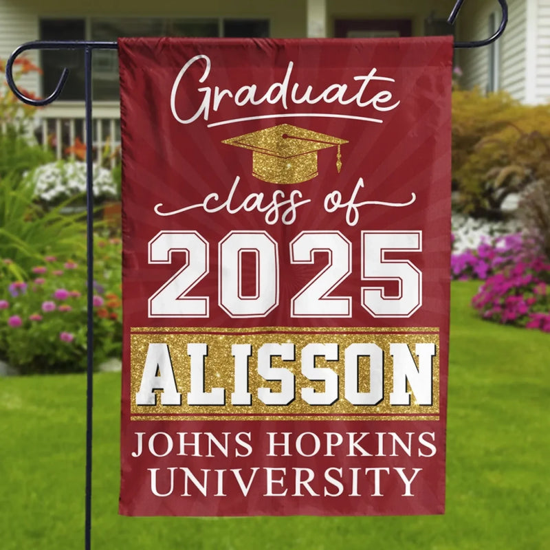 New Beginnings, Endless Possibilities - Family Personalized Custom Flag - Graduation Gift For Family Members, Siblings, Brothers, Sisters