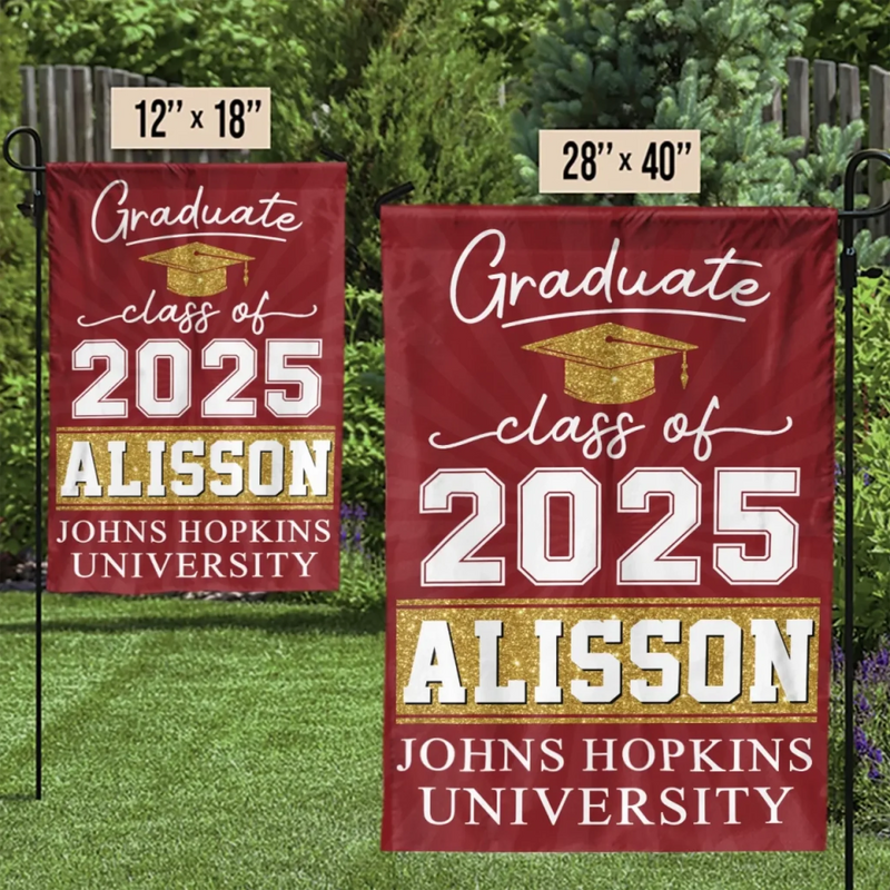 New Beginnings, Endless Possibilities - Family Personalized Custom Flag - Graduation Gift For Family Members, Siblings, Brothers, Sisters