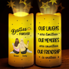 Laughing Together, Always Together - Bestie Personalized Custom LED Projection Flameless Candle - Gift For Best Friends, BFF, Sisters