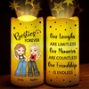Besties Forever, Laughter Never Ends - Bestie Personalized Custom LED Projection Flameless Candle - Gift For Best Friends, BFF, Sisters