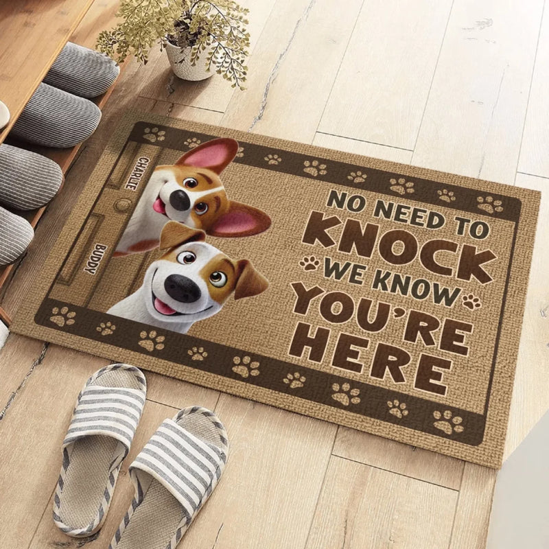We Can Smell Your Arrival - Dog Personalized Custom Home Decor Decorative Mat - House Warming Gift For Pet Owners, Pet Lovers