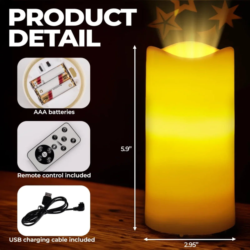 Custom Photo When You Miss Me, Look At The Stars - Memorial Personalized Custom LED Projection Flameless Candle - Sympathy Gift For Family Members
