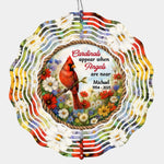 Custom Name Cardinal Memorial Decor - Personalized Wind Spinner