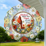 Custom Name Cardinal Memorial Decor - Personalized Wind Spinner
