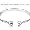 Besties For Life - Bestie Personalized Custom Engraved Infinity Heart Bangle With Birthstones - Gift For Best Friends, BFF, Sisters