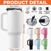 A Happy Pup Makes A Happy Mom - Dog Personalized Custom Engraved 40oz Tumbler With Handle - Gift For Pet Owners, Pet Lovers
