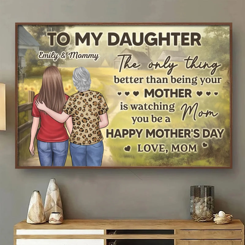 A Bond Written In The Stars - Family Personalized Custom Horizontal Poster - Mother's Day, Gift For Mom, Daughter