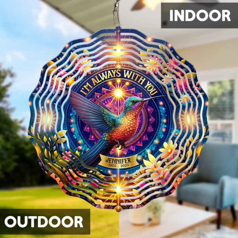 Angels Walk Beside Us Always - Memorial Personalized Custom Wind Spinner - Sympathy Gift For Family Members