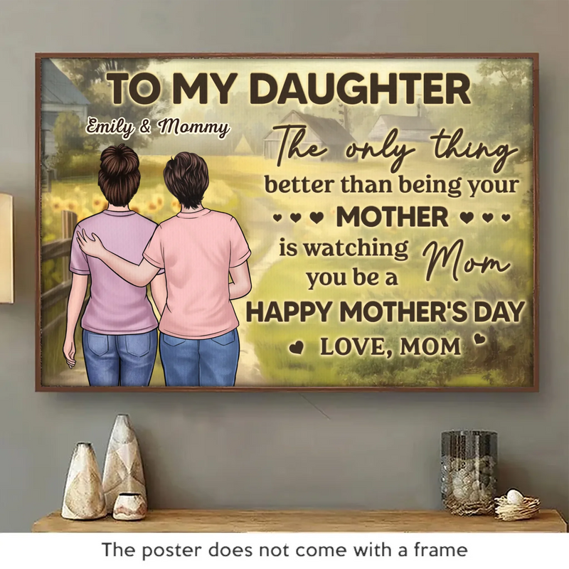 Custom Mother Daughter Mother's Day Gifts - Personalized Poster