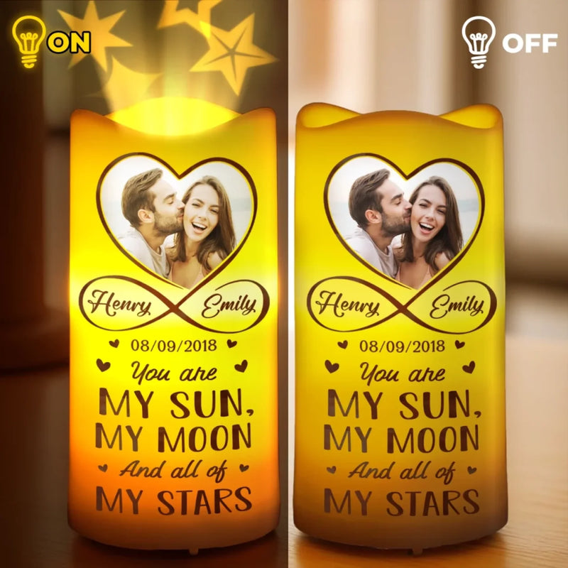 Custom Photo Couple Gifts - Personalized Projector LED Candle