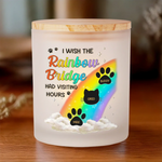 Custom Pet Name Rainbow Bridge Memorial Gifts - Personalized Glass Jar with LED Candle