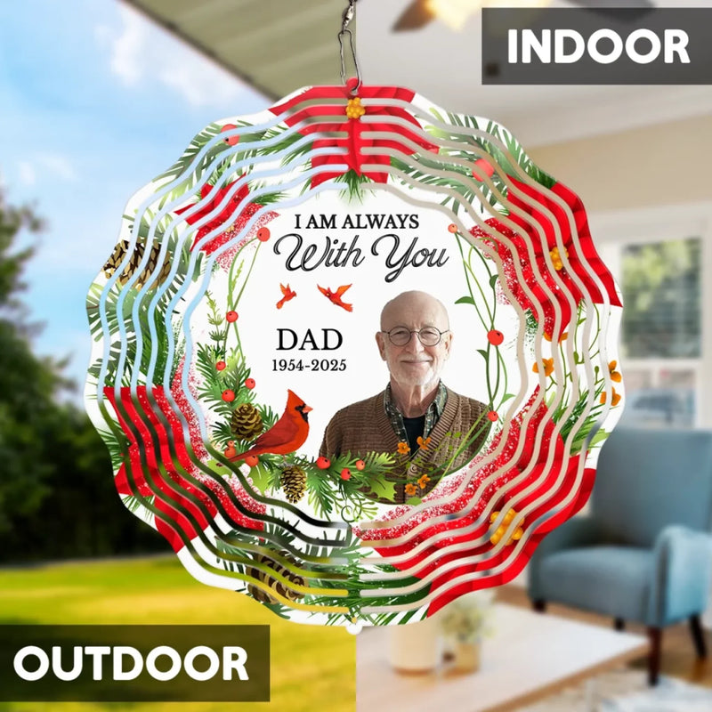 Custom Photo You Will Be Missed, Always Loved - Memorial Personalized Custom Wind Spinner - Sympathy Gift For Family Members